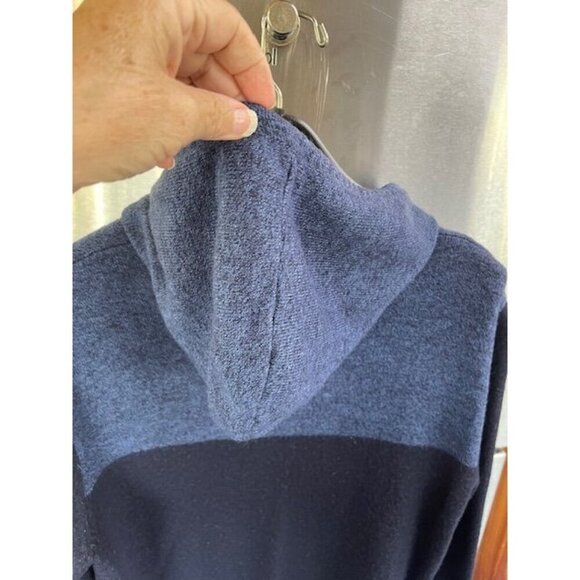 Calvin Klein Men's XXL Hoodie Zip-Up Sweater Merino Wool & Acrylic Blue & Black‎ - Picture 9 of 16